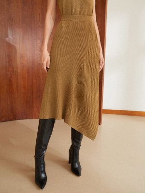 Вязаная юбка из смесовой шерсти асимметричный