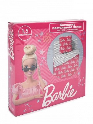 ПТ-КПБ-001 КПБ  "Павлинка" "Barbie" бязь 1,5 сп. с 1 нав. 70*70 фуксия