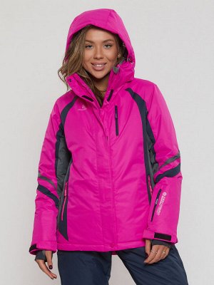 Горнолыжная куртка женская big size розового цвета 552012R