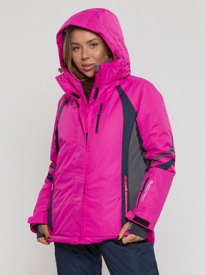 Горнолыжная куртка женская big size розового цвета 552012R