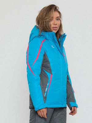 Горнолыжная куртка женская синего цвета 552002S