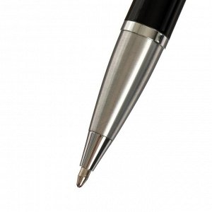Ручка подарочная шариковая в кожзам футляре автоматическая ПБ IM, корпус черный/сереб
