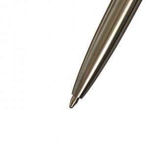 Ручка подарочная шариковая в кожзам футляре автоматическая ПБ S, корпус серебристый