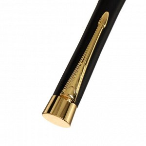 Ручка подарочная шариковая в кожзам футляре поворотная ПБ U, корпус черный с золотом