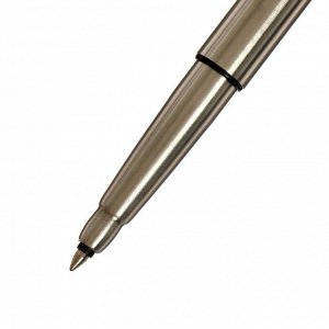 Ручка подарочная шариковая в кожзам футляре ПБ N, корпус серебристый