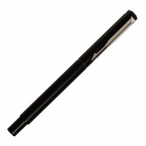Ручка подарочная перьевая в кожзам футляре ПБ N, корпус черный с серебром