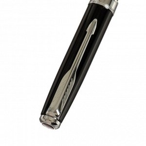 Ручка подарочная шариковая в кожзам футляре поворотая ПБ S,корпус черный/серебро