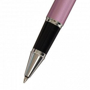 Ручка подарочная шариковая в кожзам футляре ПБ IM, корпус сиреневый с серебром