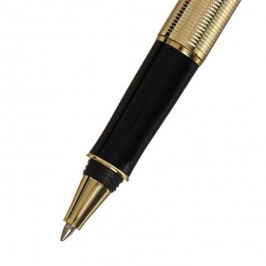 Ручка подарочная шариковая в кожзам футляре ПБ S, корпус золотистый