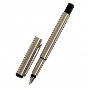 Ручка подарочная перьевая Calligrata, в кожзам футляре ПБ N, корпус серебристый