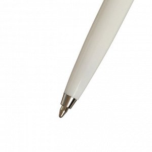 Ручка подарочная шариковая в кожзам футляре автоматическая ПБ J, корпус белый/серебро
