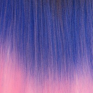 Queen fair SIM-BRAIDS Канекалон трёхцветный, гофрированный, 65 см, 90 гр, цвет синий/чёрный/светло-розовый(#FR-33)
