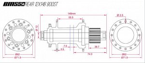 Втулка задняя  KOOZER BM550. Micro spline 12 скоростей (148*12 мм)