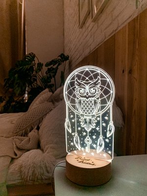 ЗД неоновый светильник-ночник "Ловец снов"