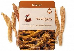 FARM STAY Тканевая маска для лица с экстрактом корня красного женьшеня Visible Difference Mask Sheet Red Ginseng 23мл