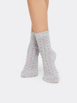 Детские носки с пикотом на борту в расцветке светло-серый меланж (1 упаковка по 5 пар)