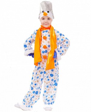 Пуговка Карнавальный костюм "Снеговик Снежок"1037 к-18 р.128-64