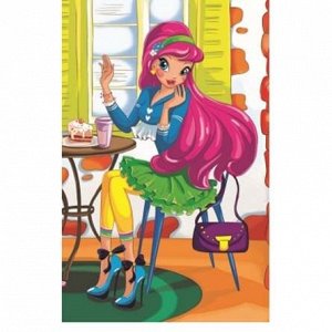 Набор для творчества Алмазная мозаика Девочка с розовыми волосами 17*22см AC17055