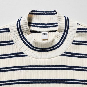 UNIQLO - лонгслив с высоким воротником и ребристой каймой 69 NAVY