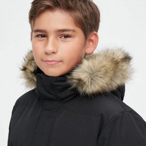 UNIQLO - удлиненное пуховое детское пальто 09 BLACK