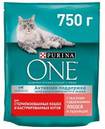 ONE для стерилизованных кошек Лосось и Пшеница 750 гр