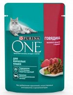 Влажный корм Purina One для взрослых кошек с говядиной и морковью 75 г