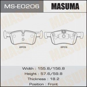 Колодки дисковые MASUMA, AN-4735K, P06078 front
