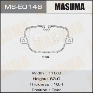 Колодки дисковые MASUMA, P44025 rear