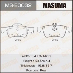Колодки дисковые MASUMA, P50052 rear
