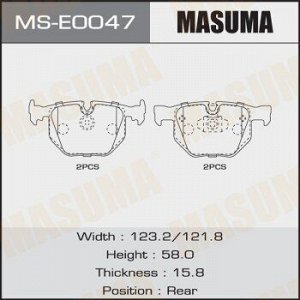 Колодки дисковые MASUMA, AN-4605K, P06044 rear