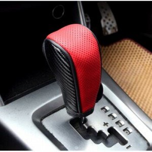 Кожеток на ручку автомат.КПП кожзам, перфорированная кожа, черно-красный
