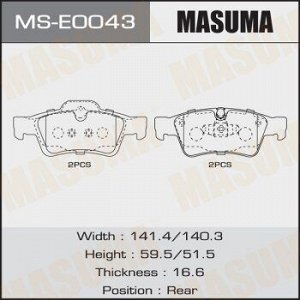 Колодки дисковые MASUMA, P50064 rear