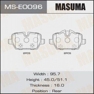 Колодки дисковые MASUMA, AN-4427K, P06037 rear