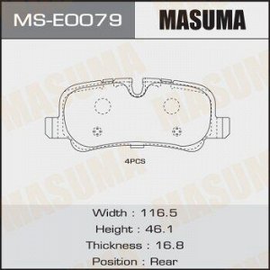 Колодки дисковые MASUMA, AN-4467K, P44013 rear
