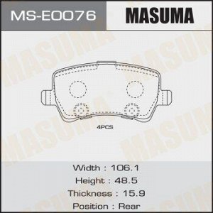 Колодки дисковые MASUMA, AN-4456K, P24078 rear