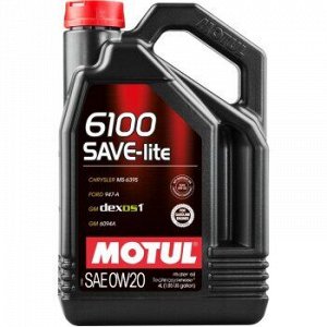 Масло моторное MOTUL 6100 Save-lite 0W20 SN/GF-5 синтетика 4л (1/4) 108004