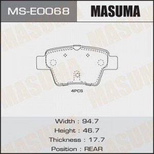 Колодки дисковые MASUMA, AN-4479K, P61080 rear