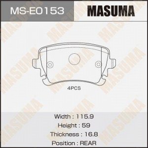 Колодки дисковые MASUMA, AN-4367K rear