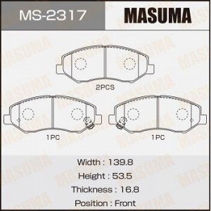 Колодки дисковые MASUMA, AN-402WK, PF-2317 front