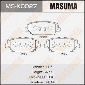 Колодки дисковые MASUMA, AN-8206WK, NP6042, P30063 rear