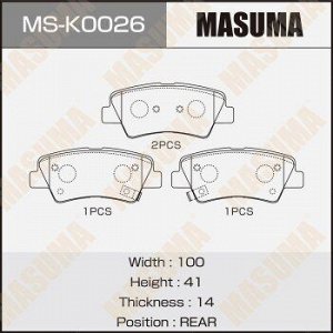 Колодки дисковые MASUMA, AN-8173WK, rear