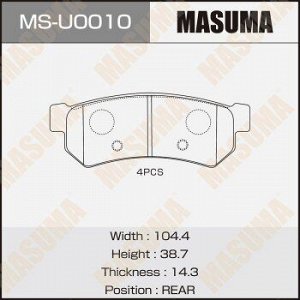 Колодки дисковые MASUMA, NP6040, P10053 rear