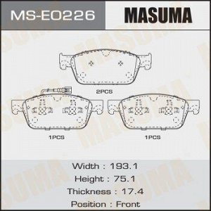 Колодки дисковые MASUMA, AN-4702WK, P85141 front