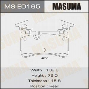 Колодки дисковые MASUMA, P50110 rear