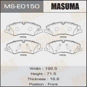 Колодки дисковые MASUMA, P44022 front