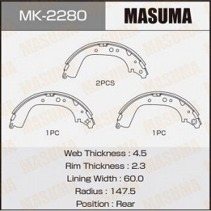 Колодки барабанные MASUMA R-1052