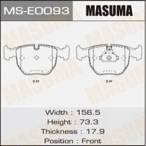 Колодки дисковые MASUMA, AN-4349K, P06021 front