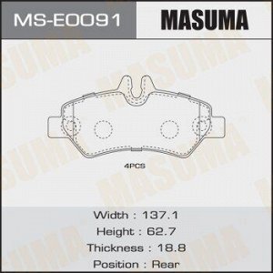 Колодки дисковые MASUMA, P50084 rear