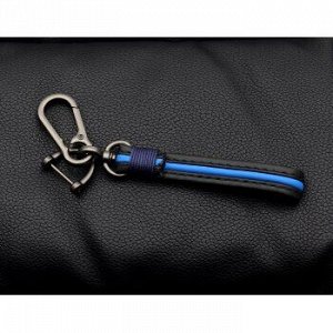 Брелок на ключи с кожаным, черно-синем ремешком (с отверткой в комплекте)