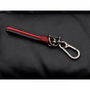Брелок на ключи с кожаным, черно-красным ремешком (с отверткой в комплекте)